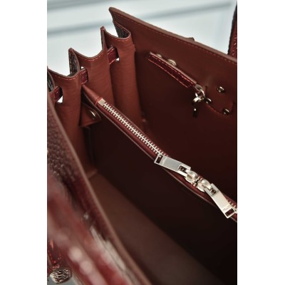 Saint Laurent Sac De Jour in Crocodile Embossed Leather