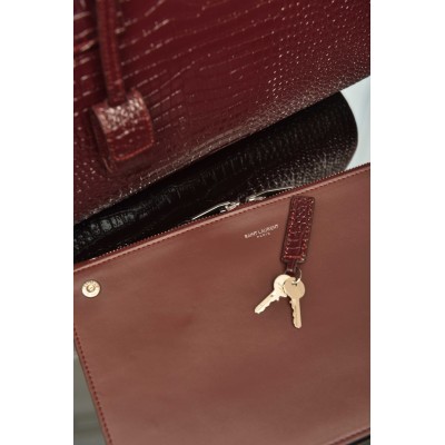 Saint Laurent Sac De Jour in Crocodile Embossed Leather