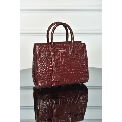 Saint Laurent Sac De Jour in Crocodile Embossed Leather Nano