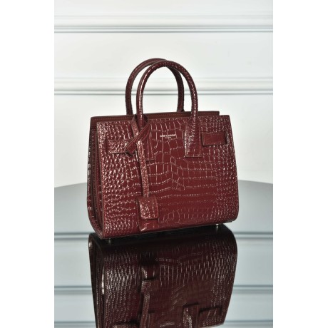 Saint Laurent Sac De Jour in Crocodile Embossed Leather Nano