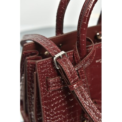 Saint Laurent Sac De Jour in Crocodile Embossed Leather Nano