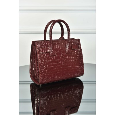 Saint Laurent Sac De Jour in Crocodile Embossed Leather Nano