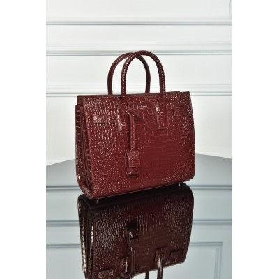 Saint Laurent Sac De Jour in Crocodile Embossed Leather
