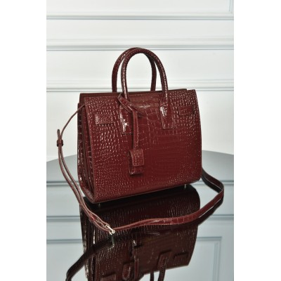 Saint Laurent Sac De Jour in Crocodile Embossed Leather