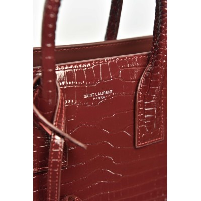 Saint Laurent Sac De Jour in Crocodile Embossed Leather