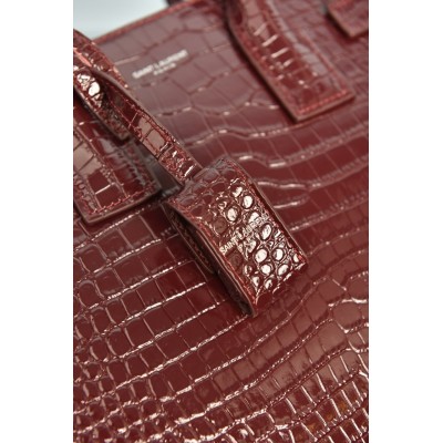 Saint Laurent Sac De Jour in Crocodile Embossed Leather