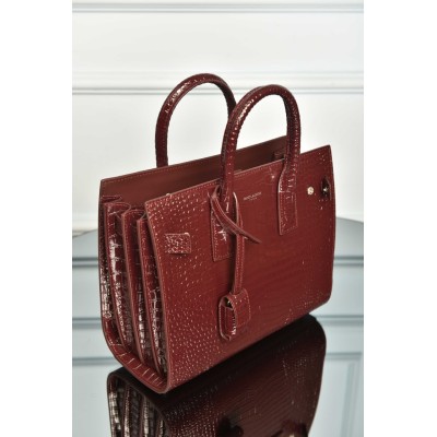 Saint Laurent Sac De Jour in Crocodile Embossed Leather