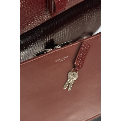 Saint Laurent Sac De Jour in Crocodile Embossed Leather