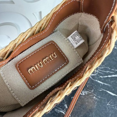 Miu Miu Wander Mini Knit Basket Bag