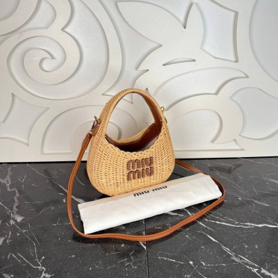 Miu Miu Wander Mini Knit Basket Bag