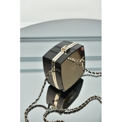 Chanel Mirror Makeup Box Clutch with Chain