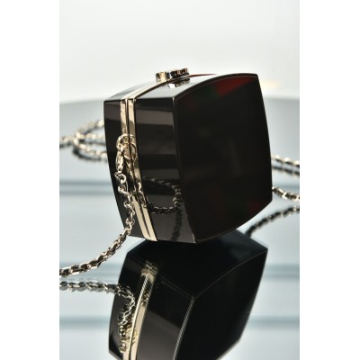 Chanel Mirror Makeup Box Clutch with Chain