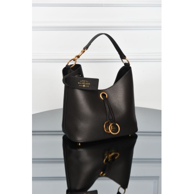 Balenciaga Small Carrie Leather Hobo Bag