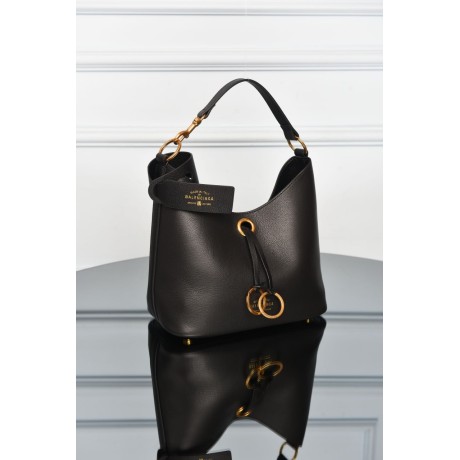 Balenciaga Small Carrie Leather Hobo Bag