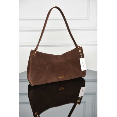 Prada Etude Large Suede Shoulder Bag