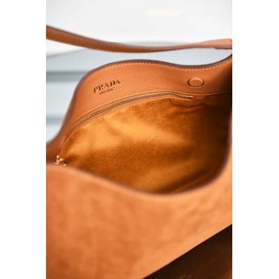 Prada Etude Large Suede Shoulder Bag