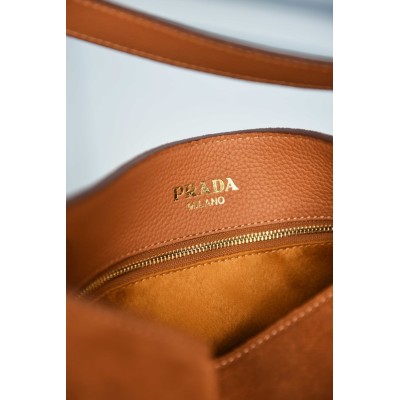 Prada Etude Large Suede Shoulder Bag