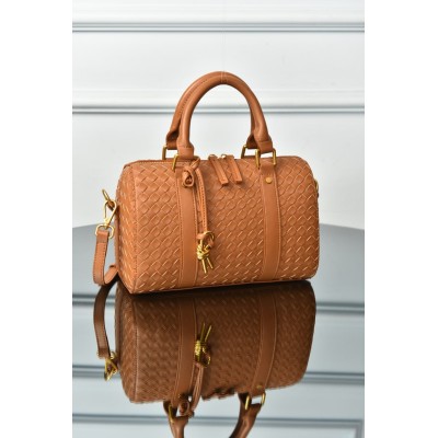 Bottega Veneta Boston Woven Leather Bag