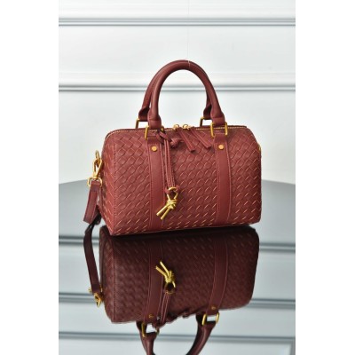 Bottega Veneta Boston Woven Leather Bag