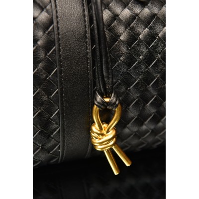 Bottega Veneta Boston Woven Leather Bag
