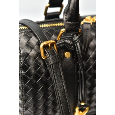 Bottega Veneta Boston Woven Leather Bag