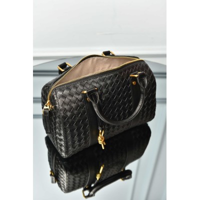 Bottega Veneta Boston Woven Leather Bag