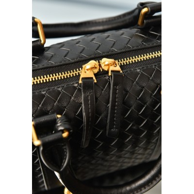 Bottega Veneta Boston Woven Leather Bag