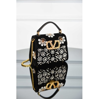 Valentino Garavani Embroidered Floral Shoulder Bag