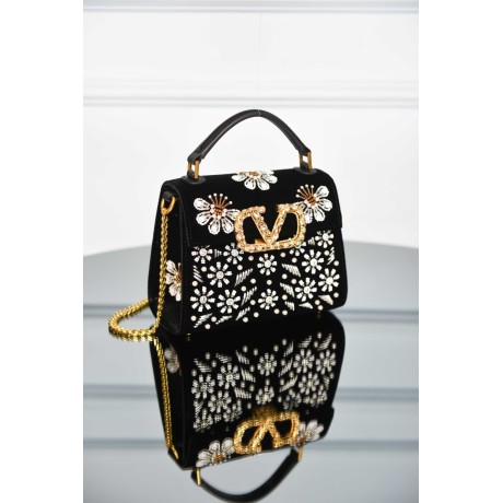Valentino Garavani Embroidered Floral Shoulder Bag