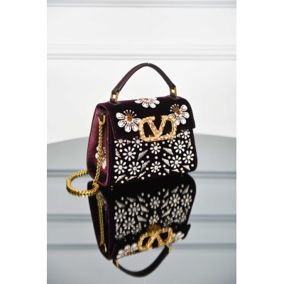 Valentino Garavani Embroidered Floral Shoulder Bag