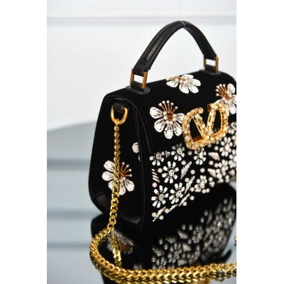 Valentino Garavani Embroidered Floral Shoulder Bag