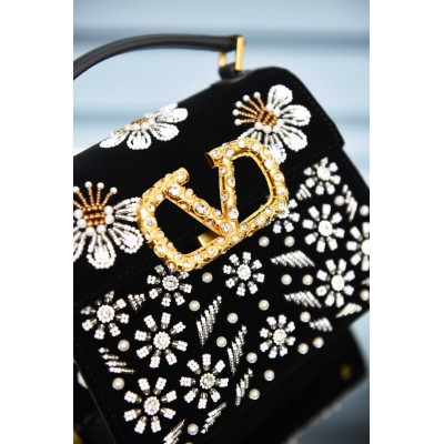 Valentino Garavani Embroidered Floral Shoulder Bag