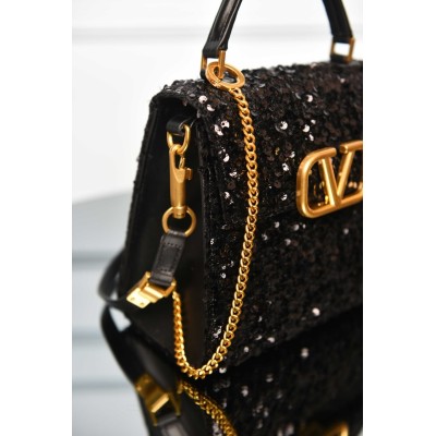 Valentino Garavani Mini Vsling Handbag With Sparkling Embroidery