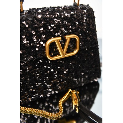 Valentino Garavani Mini Vsling Handbag With Sparkling Embroidery