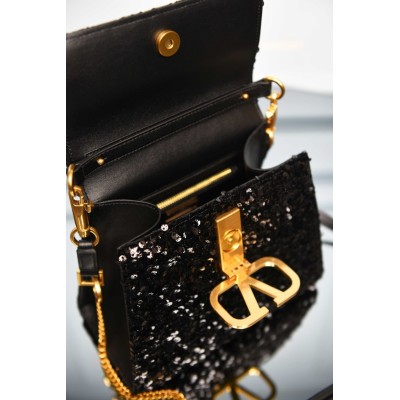 Valentino Garavani Mini Vsling Handbag With Sparkling Embroidery