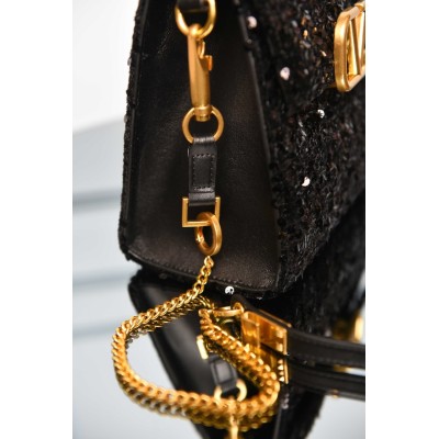 Valentino Garavani Mini Vsling Handbag With Sparkling Embroidery