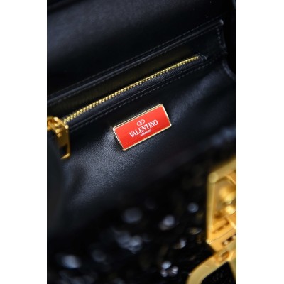 Valentino Garavani Mini Vsling Handbag With Sparkling Embroidery