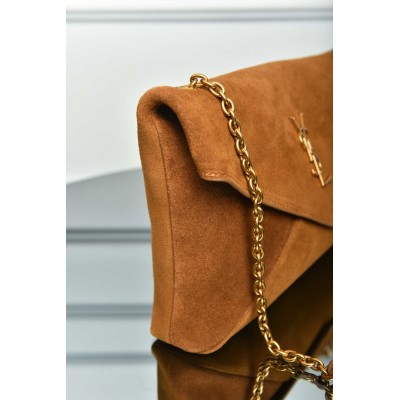 Saint Laurent Cassandre Chain Pouch in Suede