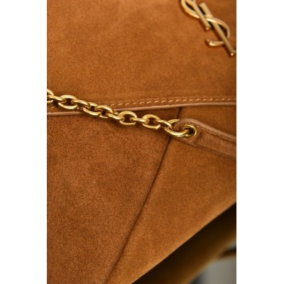 Saint Laurent Cassandre Chain Pouch in Suede