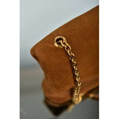 Saint Laurent Cassandre Chain Pouch in Suede