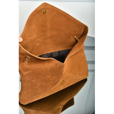 Saint Laurent Cassandre Chain Pouch in Suede