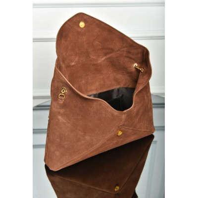 Saint Laurent Cassandre Chain Pouch in Suede