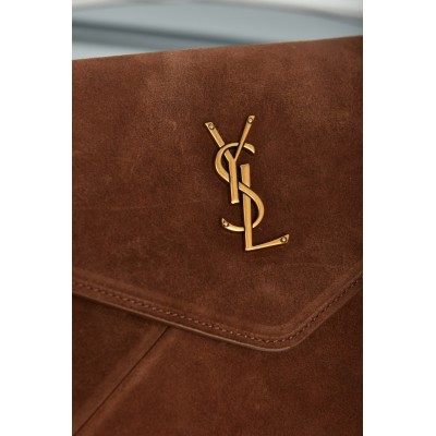 Saint Laurent Cassandre Chain Pouch in Suede