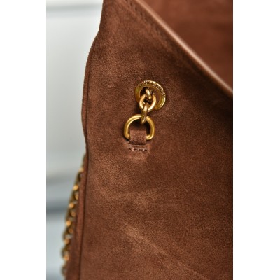 Saint Laurent Cassandre Chain Pouch in Suede