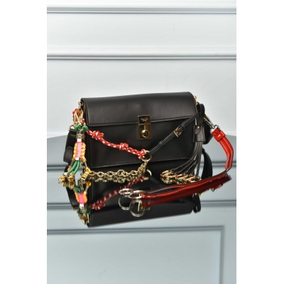 Prada Soft Sound Small Leather Shoulder Bag with Charms