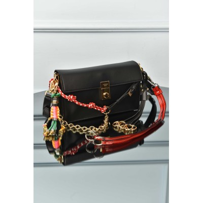 Prada Soft Sound Small Leather Shoulder Bag with Charms