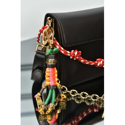 Prada Soft Sound Small Leather Shoulder Bag with Charms