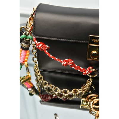 Prada Soft Sound Small Leather Shoulder Bag with Charms