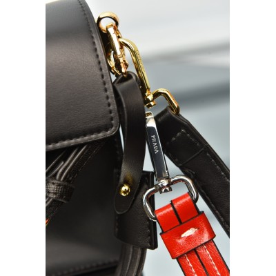 Prada Soft Sound Small Leather Shoulder Bag with Charms