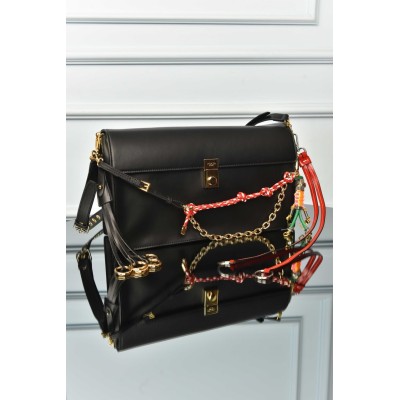 Prada Soft Sound Large Leather Shoulder Bag with Charms